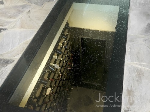 wine cellar glass floor close